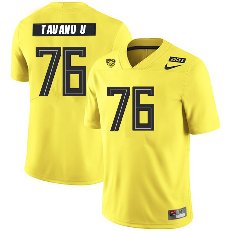 Men #76 Jonah Tauanu'u Oregon Ducks College Football Jerseys Sale-Yellow - Click Image to Close